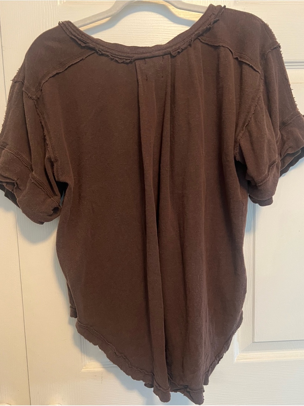 We The Free Washed Brown Short-Sleeve Henley Top - Picture 4 of 5